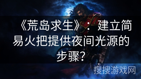 《荒岛求生》：建立简易火把提供夜间光源的步骤？