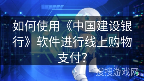 如何使用《中国建设银行》软件进行线上购物支付？