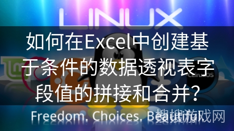 如何在Excel中创建基于条件的数据透视表字段值的拼接和合并？