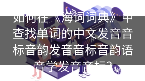 如何在《海词词典》中查找单词的中文发音音标音韵发音音标音韵语音学发音音标？