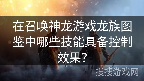 在召唤神龙游戏龙族图鉴中哪些技能具备控制效果？