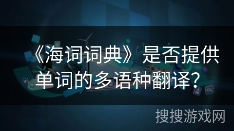 《海词词典》是否提供单词的多语种翻译？
