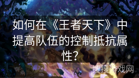 如何在《王者天下》中提高队伍的控制抵抗属性？