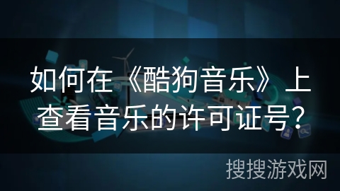 如何在《酷狗音乐》上查看音乐的许可证号？