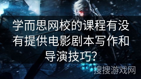 学而思网校的课程有没有提供电影剧本写作和导演技巧？