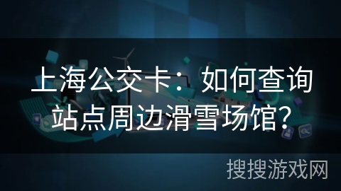 上海公交卡:如何查询站点周边滑雪场馆? 上海公交卡:如何查询站点周边滑雪场馆?