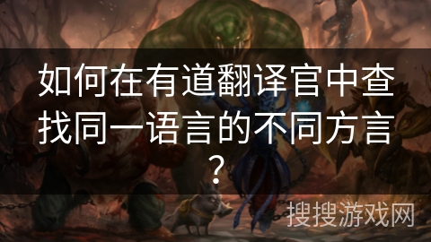 如何在有道翻译官中查找同一语言的不同方言？