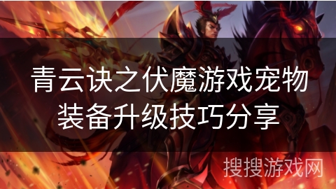 青云诀之伏魔游戏宠物装备升级技巧分享