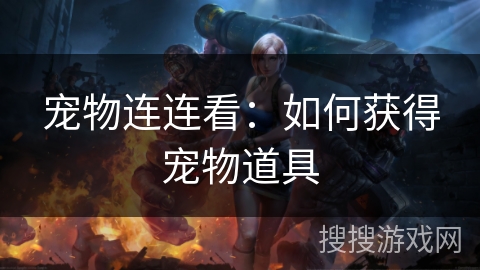 宠物连连看：如何获得宠物道具