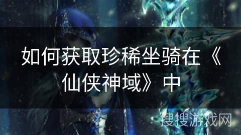 如何获取珍稀坐骑在《仙侠神域》中