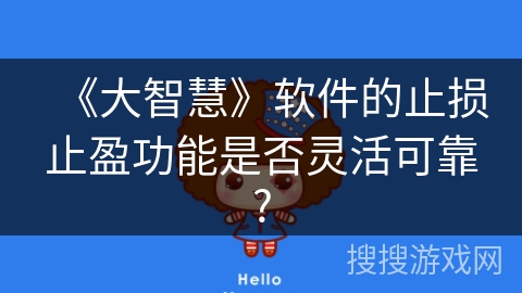《大智慧》软件的止损止盈功能是否灵活可靠?