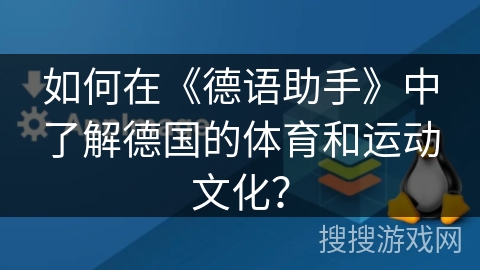 如何在《德语助手》中了解德国的体育和运动文化? 如何在《德语助手》中了解德国的体育和运动文化?