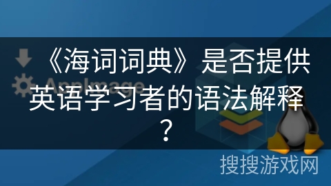 《海词词典》是否提供英语学习者的语法解释？