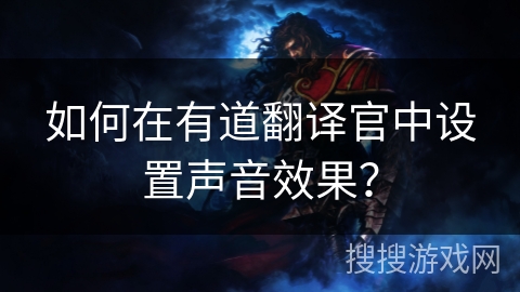 如何在有道翻译官中设置声音效果？