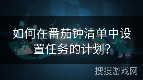 如何在番茄钟清单中设置任务的计划？