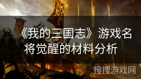 《我的三国志》游戏名将觉醒的材料分析