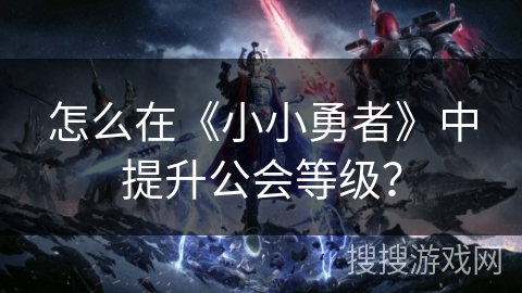 怎么在《小小勇者》中提升公会等级？