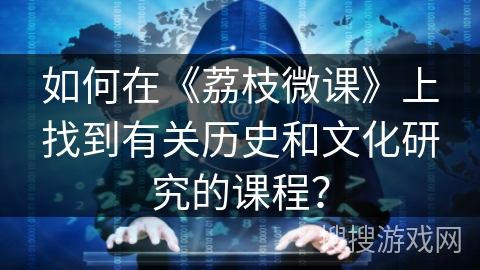 如何在《荔枝微课》上找到有关历史和文化研究的课程？