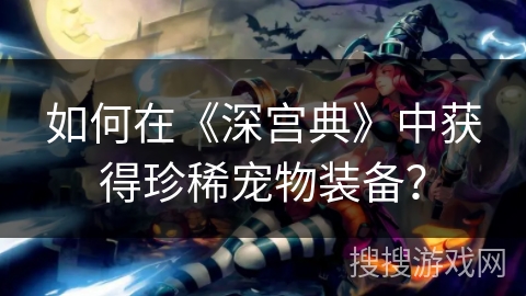 如何在《深宫典》中获得珍稀宠物装备？