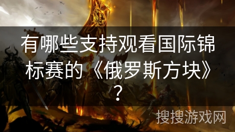有哪些支持观看国际锦标赛的《俄罗斯方块》？