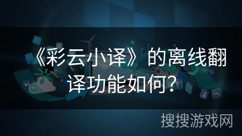 《彩云小译》的离线翻译功能如何？