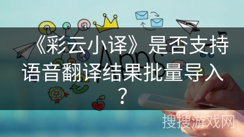 《彩云小译》是否支持语音翻译结果批量导入？