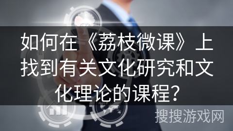 如何在《荔枝微课》上找到有关文化研究和文化理论的课程？