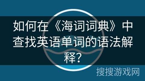 如何在《海词词典》中查找英语单词的语法解释？