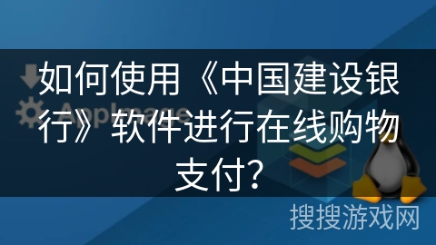 如何使用《中国建设银行》软件进行在线购物支付？