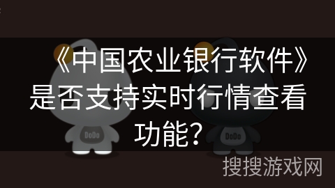 《中国农业银行软件》是否支持实时行情查看功能？