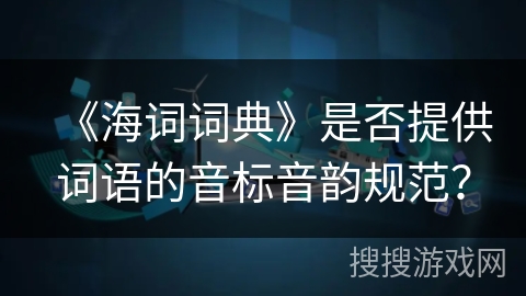 《海词词典》是否提供词语的音标音韵规范？