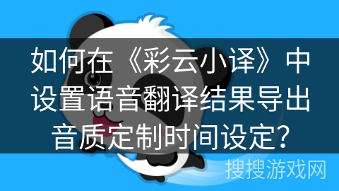 如何在《彩云小译》中设置语音翻译结果导出音质定制时间设定？