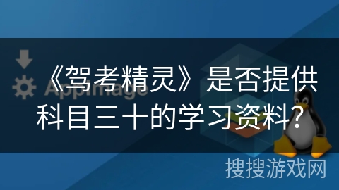 《驾考精灵》是否提供科目三十的学习资料? 《驾考精灵》是否提供科目三十的学习资料?