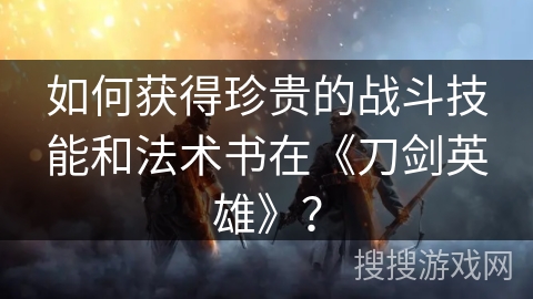 如何获得珍贵的战斗技能和法术书在《刀剑英雄》？