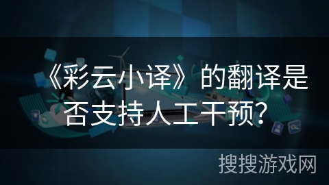 《彩云小译》的翻译是否支持人工干预？
