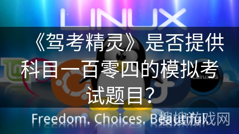 《驾考精灵》是否提供科目一百零四的模拟考试题目？