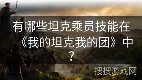 有哪些坦克乘员技能在《我的坦克我的团》中？