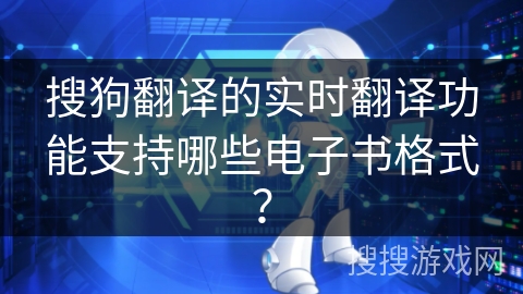 搜狗翻译的实时翻译功能支持哪些电子书格式？