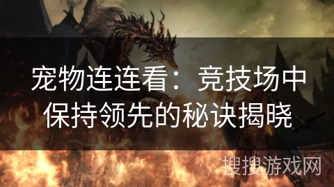 宠物连连看:竞技场中保持领先的秘诀揭晓 宠物连连看:竞技场中保持领先的秘诀揭晓