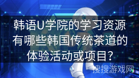韩语U学院的学习资源有哪些韩国传统茶道的体验活动或项目？