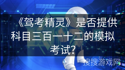 《驾考精灵》是否提供科目三百一十二的模拟考试？