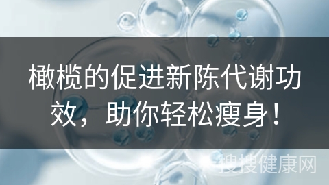 橄榄的促进新陈代谢功效，助你轻松瘦身！