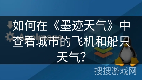如何在《墨迹天气》中查看城市的飞机和船只天气？