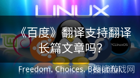 《百度》翻译支持翻译长篇文章吗？