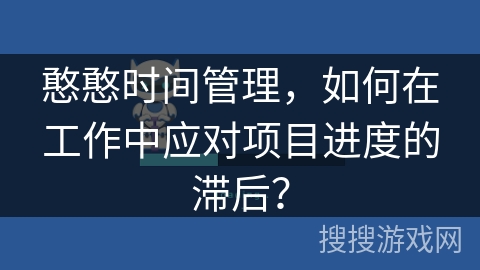 憨憨时间管理，如何在工作中应对项目进度的滞后？