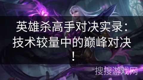 英雄杀高手对决实录：技术较量中的巅峰对决！
