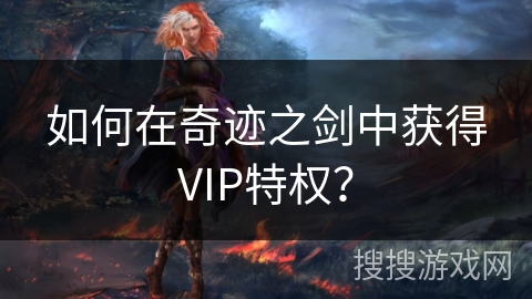 如何在奇迹之剑中获得VIP特权？