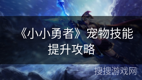 《小小勇者》宠物技能提升攻略 《小小勇者》宠物技能提升攻略