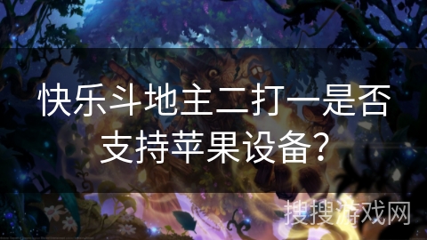 快乐斗地主二打一是否支持苹果设备？