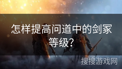 怎样提高问道中的剑冢等级？